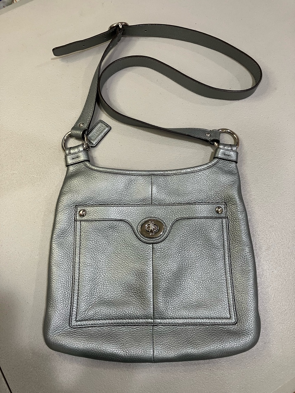 Coach Penelope Shimmer Metallic Leather Crossbody Bag #F16533